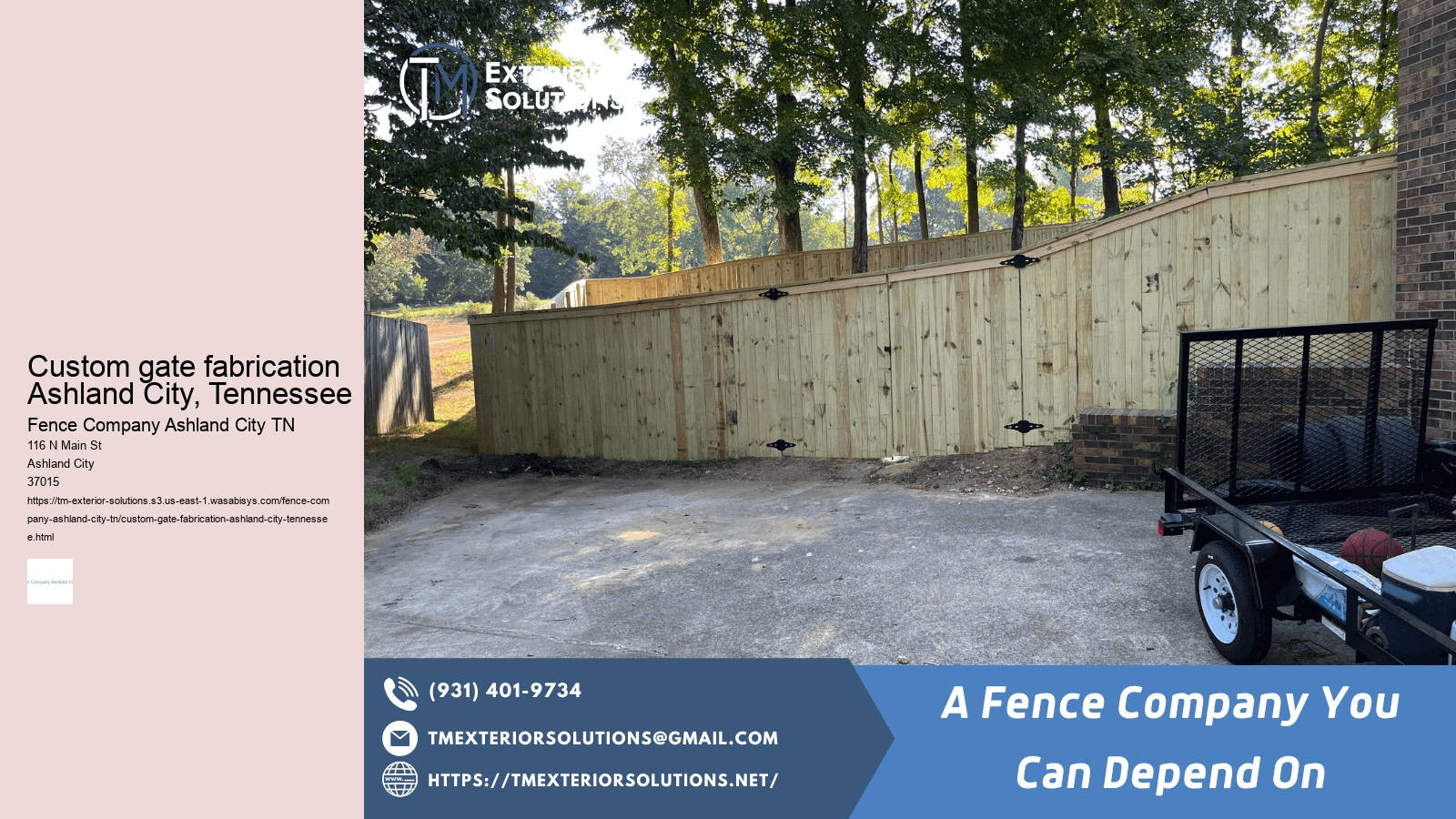 Custom gate fabrication Ashland City, Tennessee